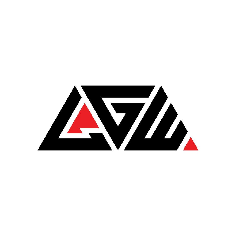 logo della lettera del triangolo lgw con forma triangolare. monogramma di design del logo triangolo lgw. modello di logo vettoriale triangolo lgw con colore rosso. logo triangolare lgw logo semplice, elegante e lussuoso. lgw