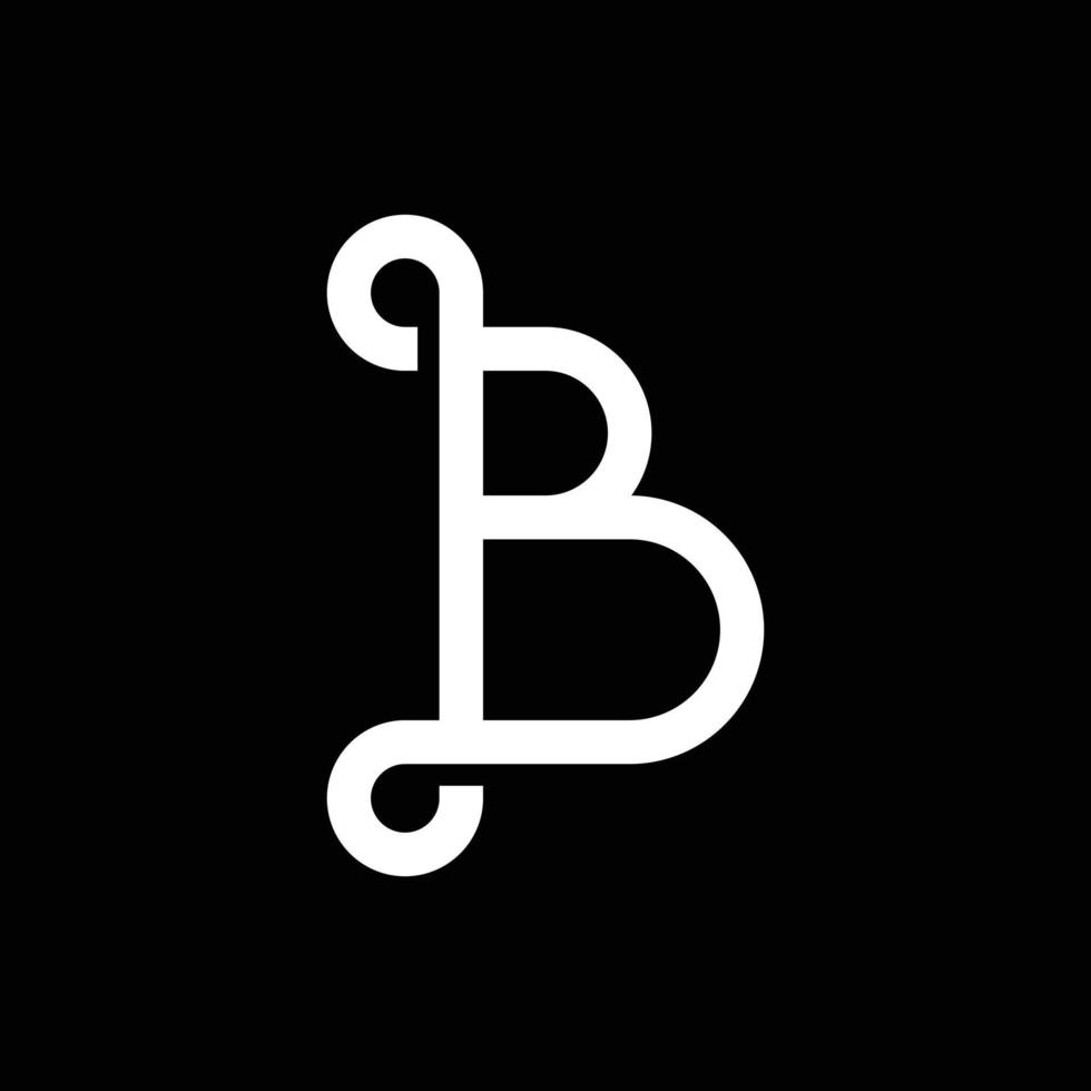 moderna lettera b con logo a linee sovrapposte vettore