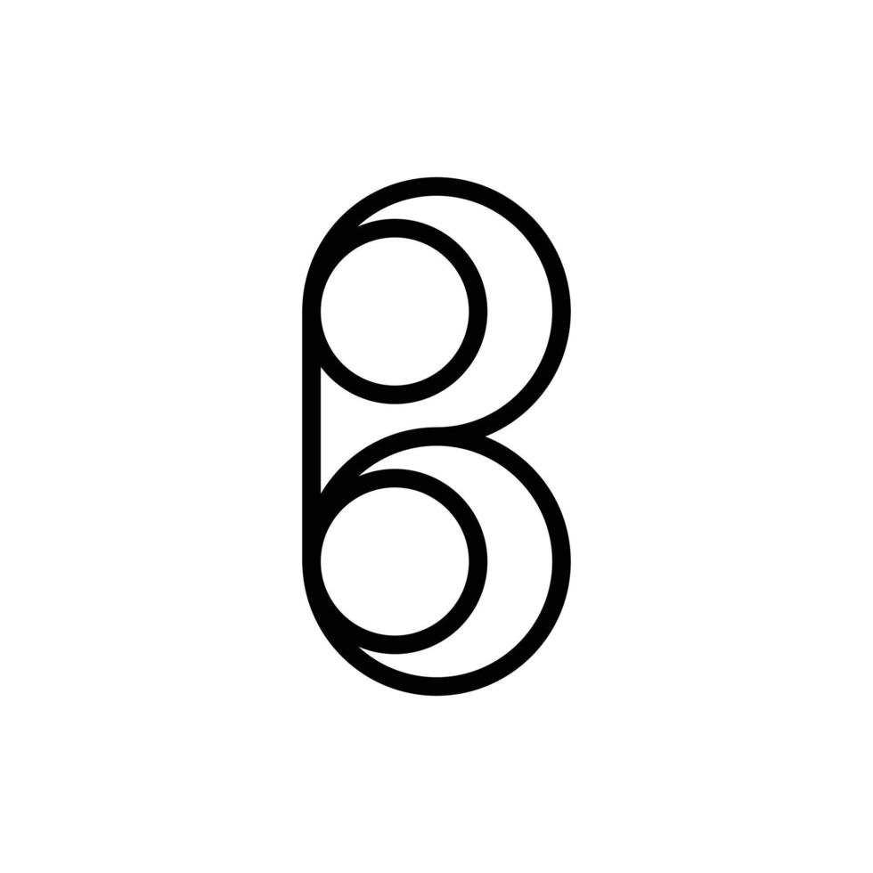 design moderno del logo della lettera b del monogramma vettore
