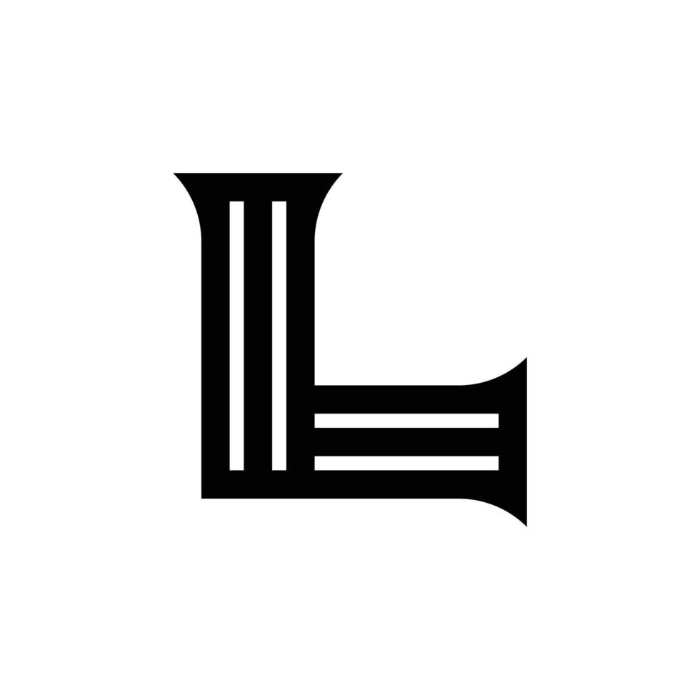 design moderno del logo della lettera l del monogramma vettore