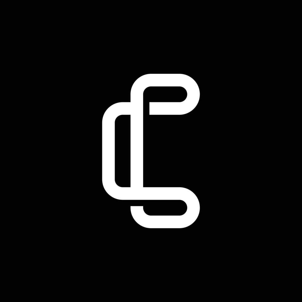 moderna lettera c con logo a linee sovrapposte vettore