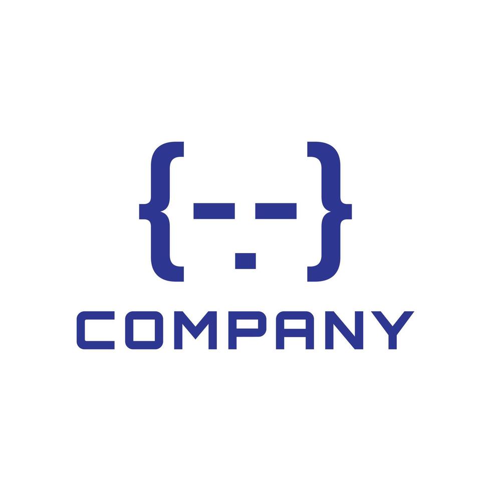 design moderno del logo del codice del robot vettore