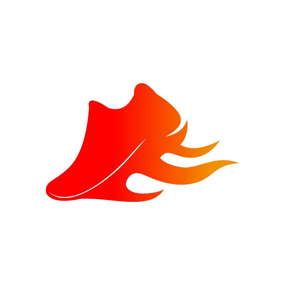 logo della scarpa in fiamme vettore
