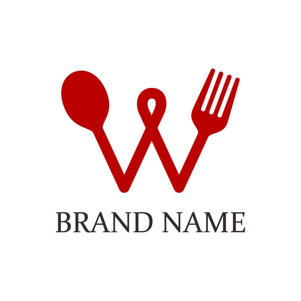 lettera w logo alimentare vettore