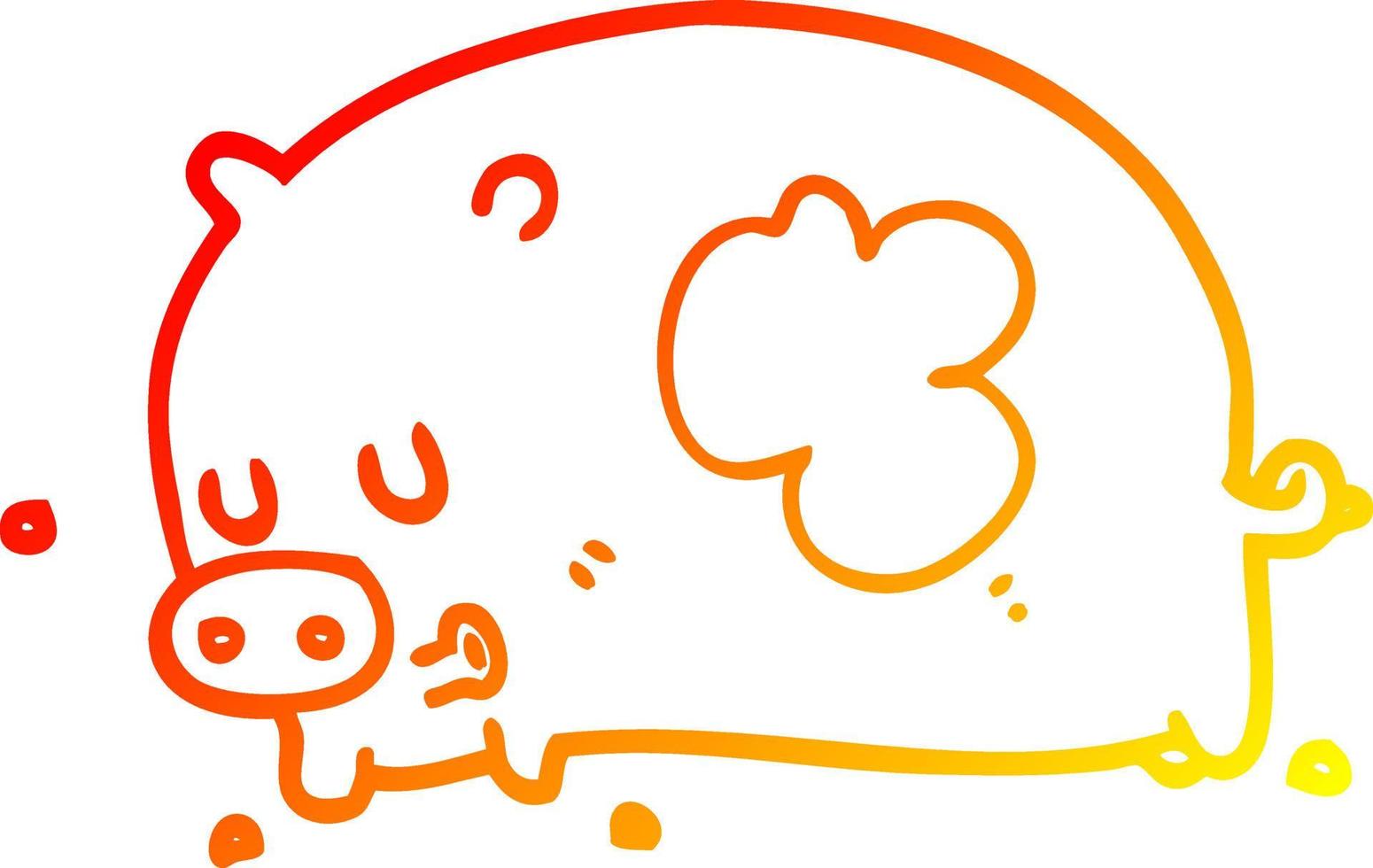 caldo gradiente di disegno maiale simpatico cartone animato vettore