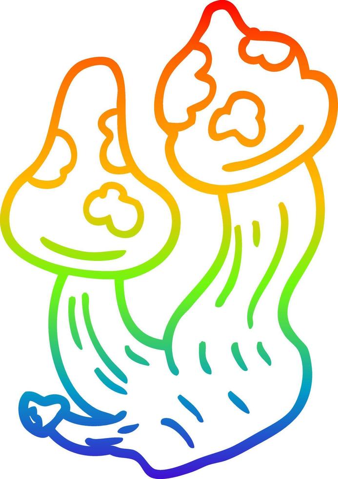 arcobaleno gradiente linea disegno cartone animato funghi mortali vettore