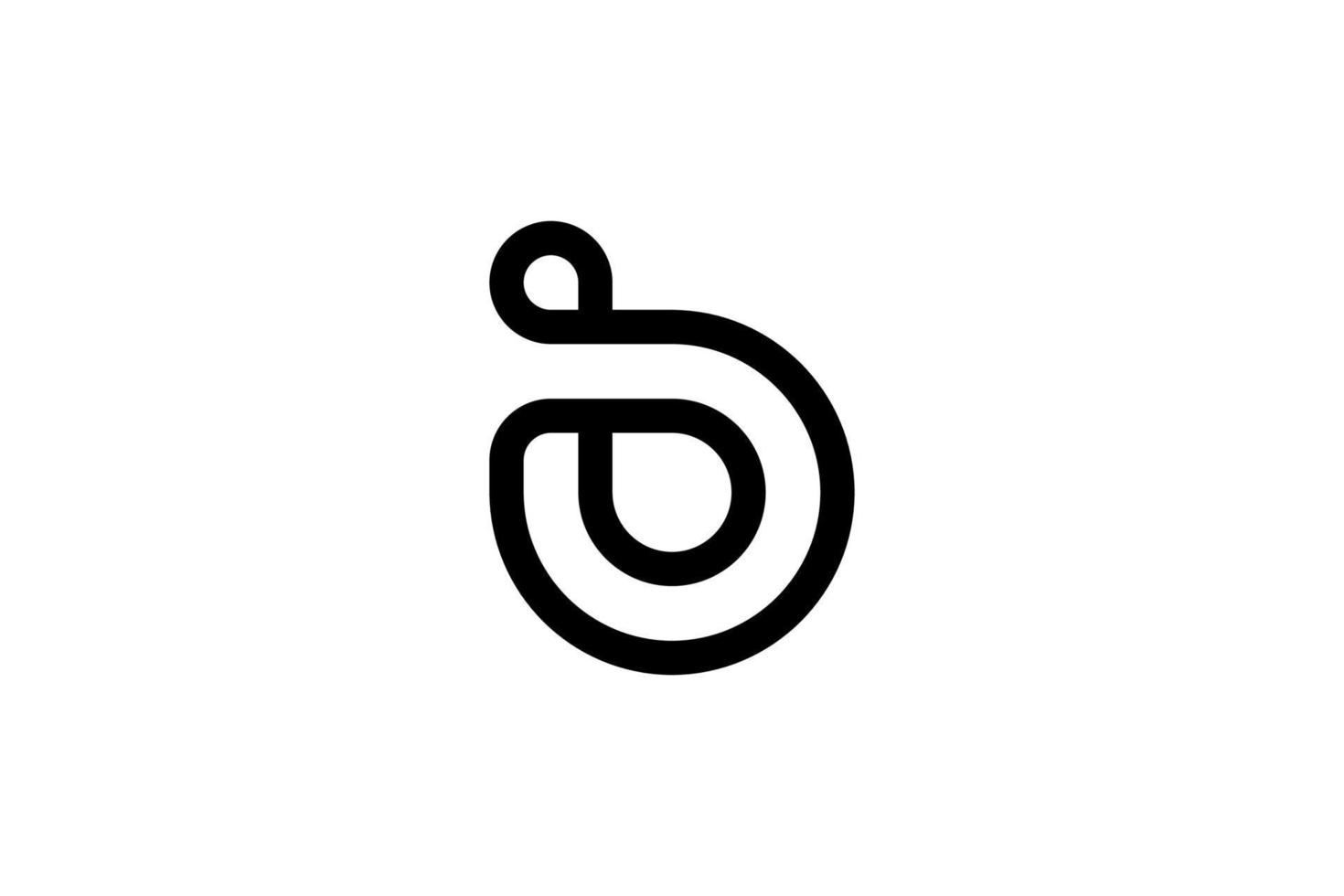 logo di contorno nero lettera b vettore