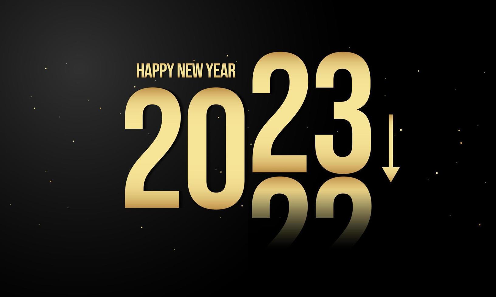 2023 felice anno nuovo sfondo vettoriale. biglietto di auguri, banner, poster. vettore