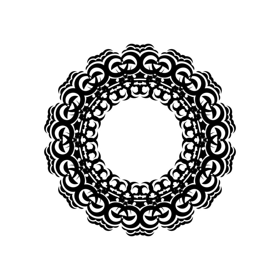 ornamento rotondo bianco nero mandala vintage per il design vettore