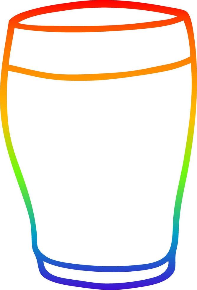 arcobaleno gradiente di disegno a tratteggio cartone animato bicchiere di latte vettore