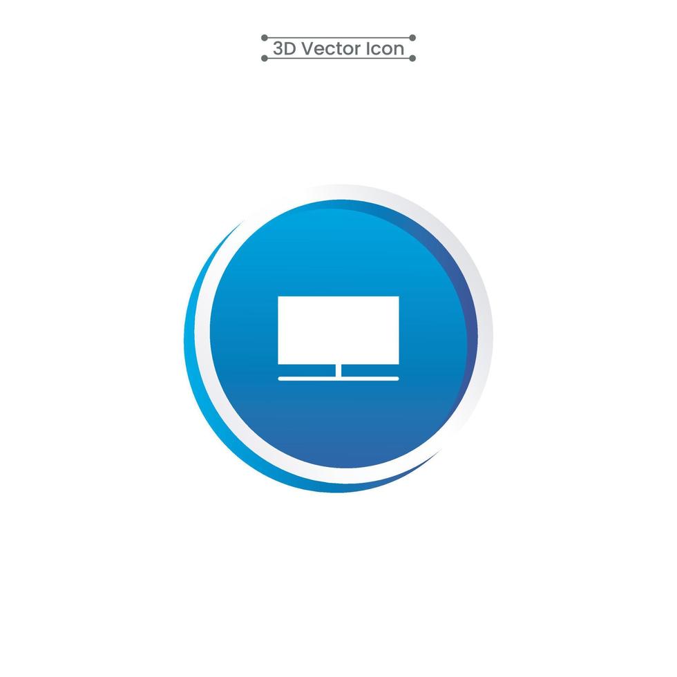 illustrazione vettoriale dell'icona del computer 3d