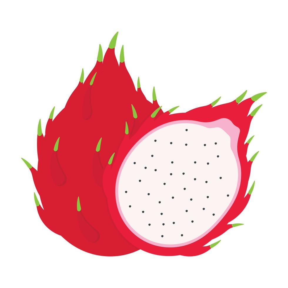 animato drago frutta fetta icona clipart disegno a mano illustrazione vettoriale immagine
