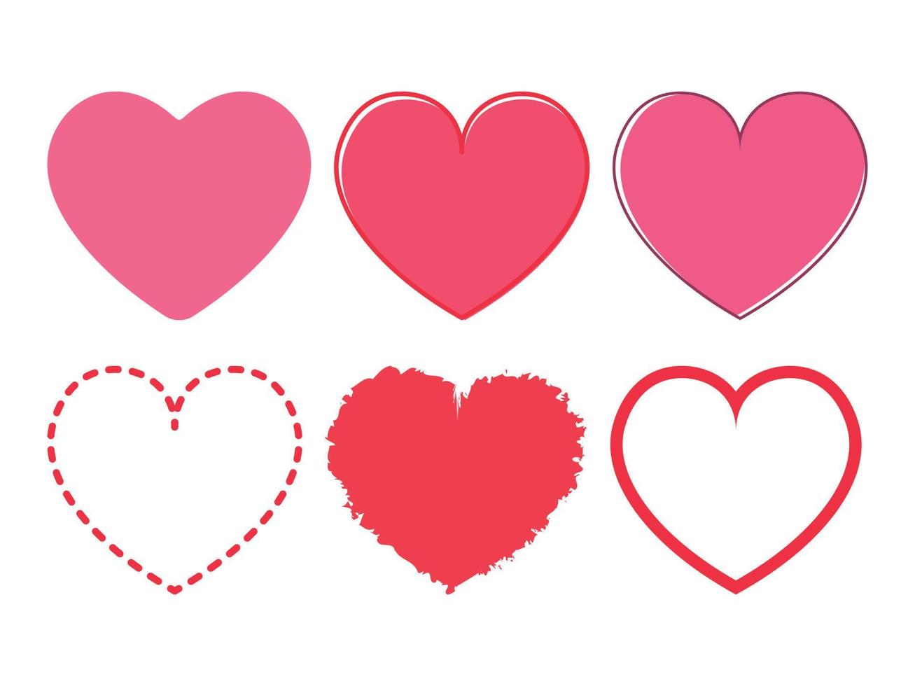 clipart a forma di cuore rosa e rosso in amore piatto illustrazione vettoriale design animato