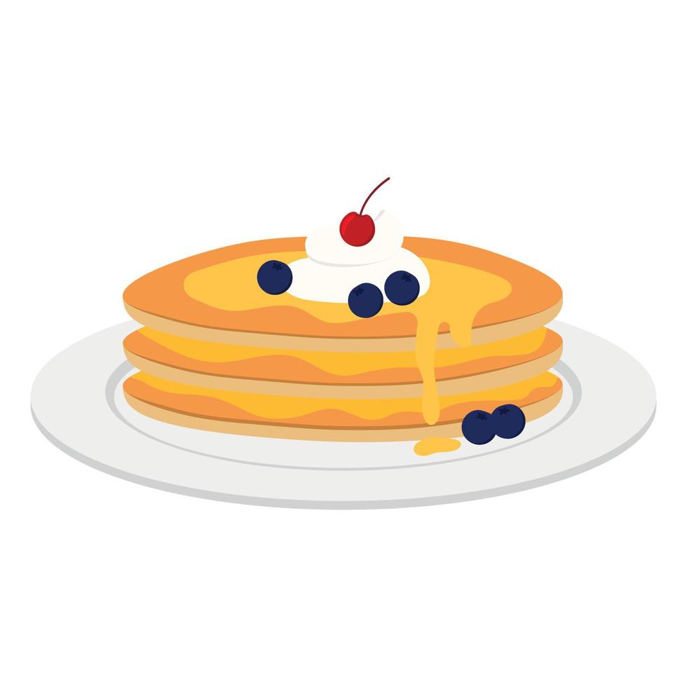 disegno vettoriale clipart pancake con sciroppo d'acero e miele