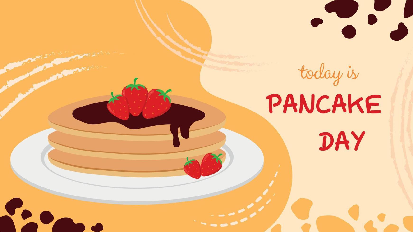 vettore dell'illustrazione del modello dell'insegna del giorno del pancake