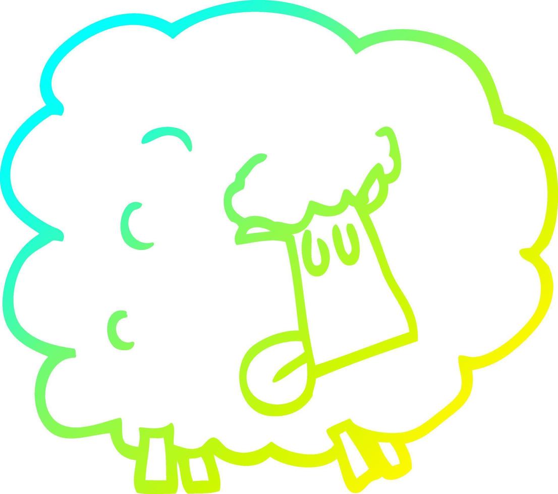 gradiente freddo disegno a tratteggio cartone animato pecore divertenti vettore