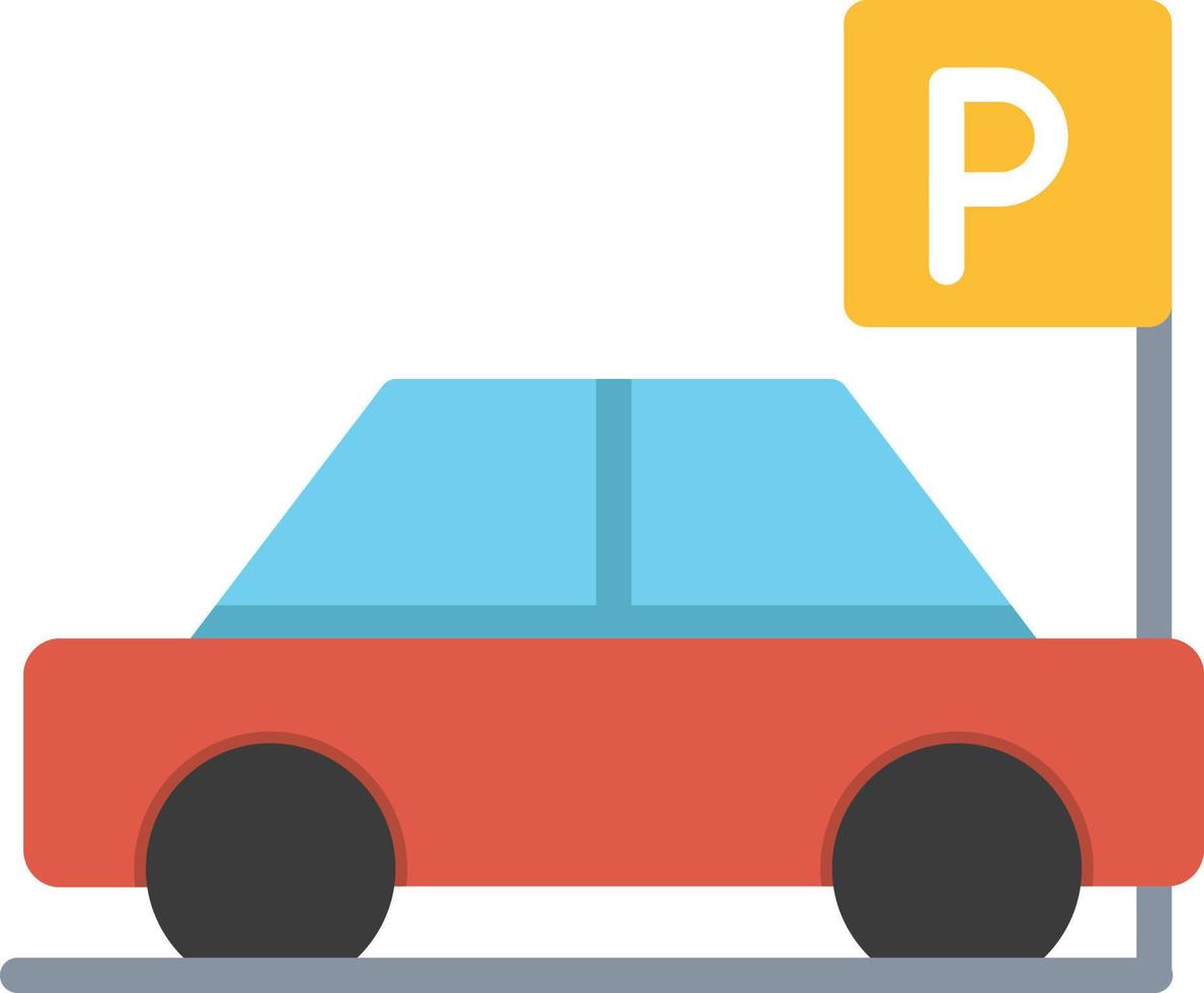 icona piana di parcheggio auto vettore