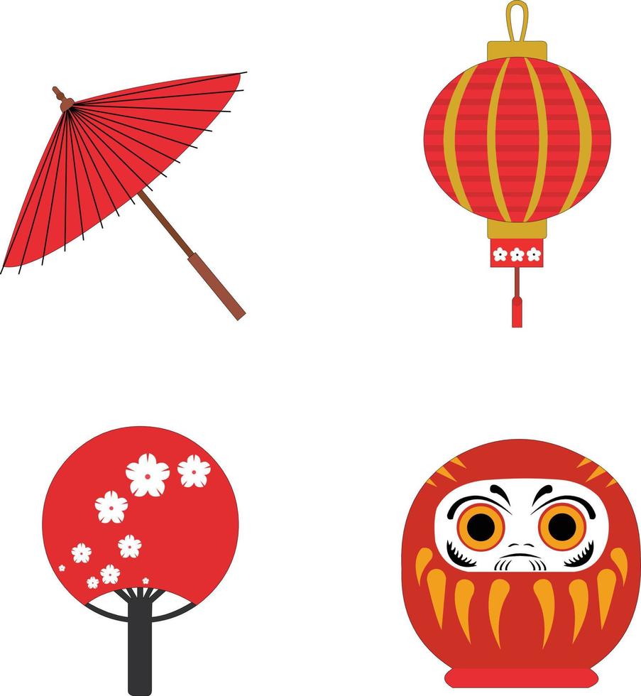 ci sono quattro semplici loghi o icone giapponesi che possono essere utilizzati secondo necessità vettore