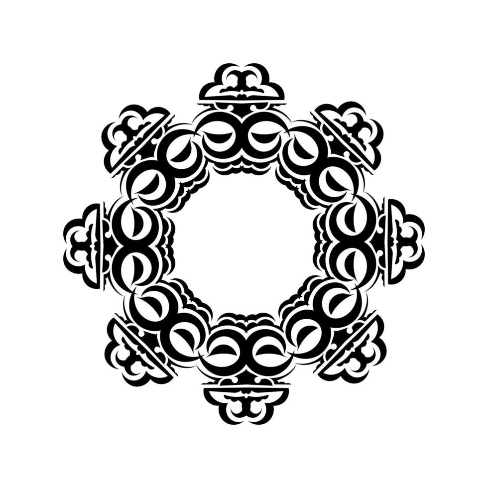 mandala indiano in bianco e nero. ornamento circolare. Isolato su uno sfondo bianco. illustrazione vettoriale. vettore