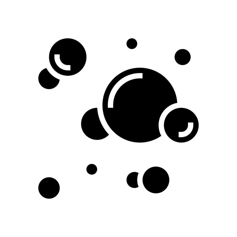 illustrazione vettoriale dell'icona del glifo con bolle di ossigeno