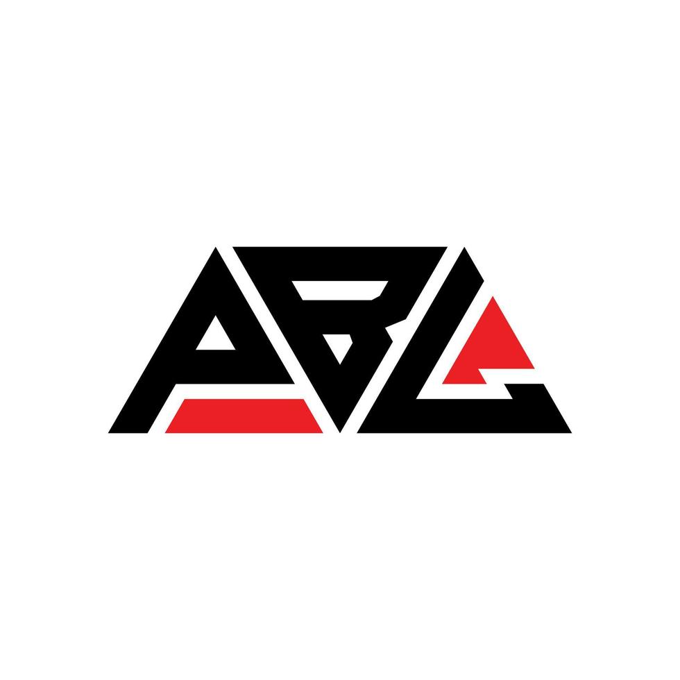 design del logo della lettera triangolare pbl con forma triangolare. monogramma di progettazione del logo del triangolo pbl. modello di logo vettoriale triangolo pbl con colore rosso. logo triangolare pbl logo semplice, elegante e lussuoso. pbl