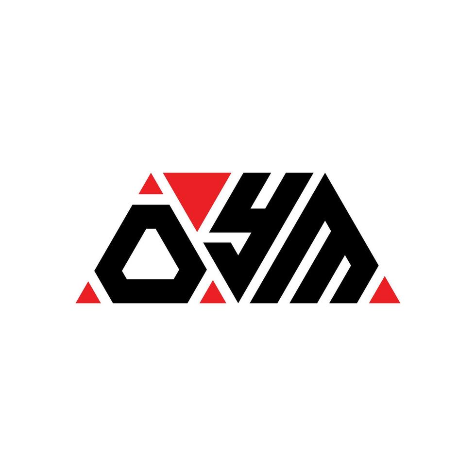 design del logo della lettera triangolo oym con forma triangolare. oym triangolo logo design monogramma. modello di logo vettoriale triangolo oym con colore rosso. logo triangolare oym logo semplice, elegante e lussuoso. oym