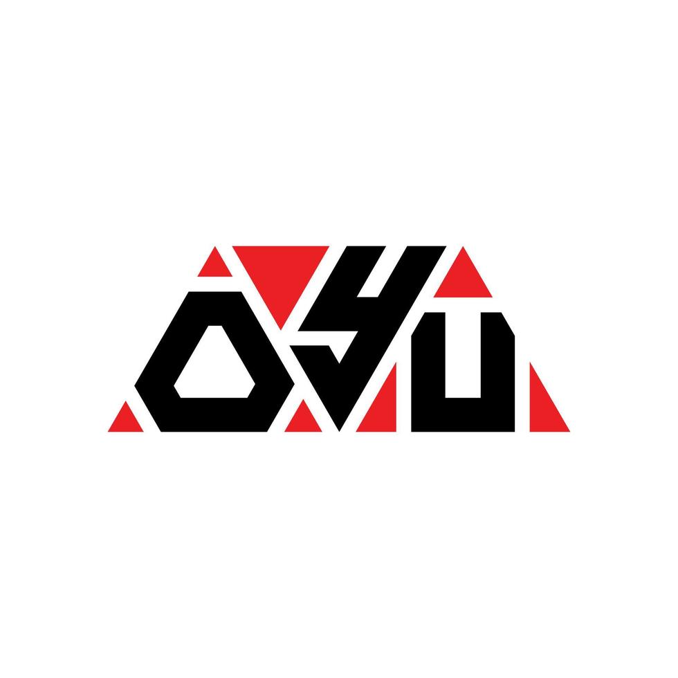 design del logo della lettera del triangolo oyu con forma triangolare. oyu triangolo logo design monogramma. modello di logo vettoriale triangolo oyu con colore rosso. oyu logo triangolare logo semplice, elegante e lussuoso. oyu