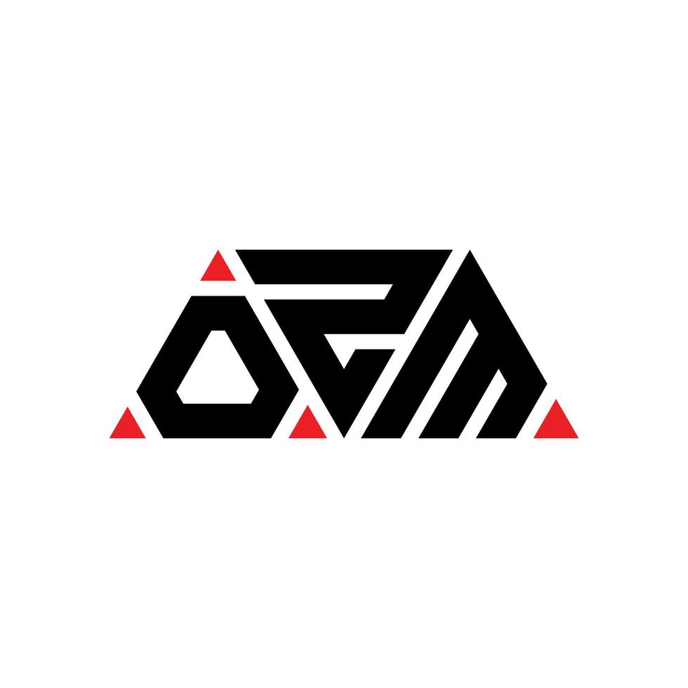 design del logo della lettera triangolare ozm con forma triangolare. monogramma di design con logo triangolo ozm. modello di logo vettoriale triangolo ozm con colore rosso. logo triangolare ozm logo semplice, elegante e lussuoso. ozm