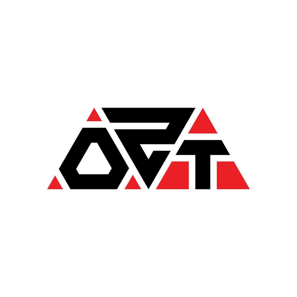 design del logo della lettera triangolare ozt con forma triangolare. monogramma di design con logo triangolo ozt. modello di logo vettoriale triangolo ozt con colore rosso. logo triangolare ozt logo semplice, elegante e lussuoso. oz