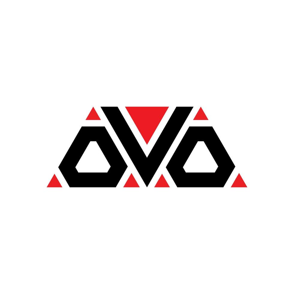 design del logo della lettera del triangolo ovo con forma triangolare. monogramma ovo triangolo logo design. modello di logo vettoriale triangolo ovo con colore rosso. ovo logo triangolare logo semplice, elegante e lussuoso. ovo