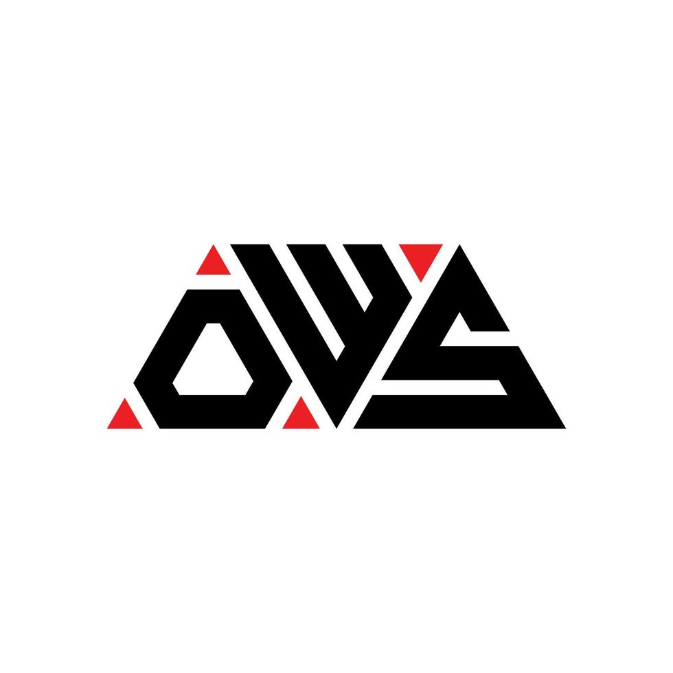 logo della lettera triangolare di ows con forma triangolare. monogramma di design del logo del triangolo di ows. modello di logo vettoriale triangolo di ows con colore rosso. ows logo triangolare logo semplice, elegante e lussuoso. ahi