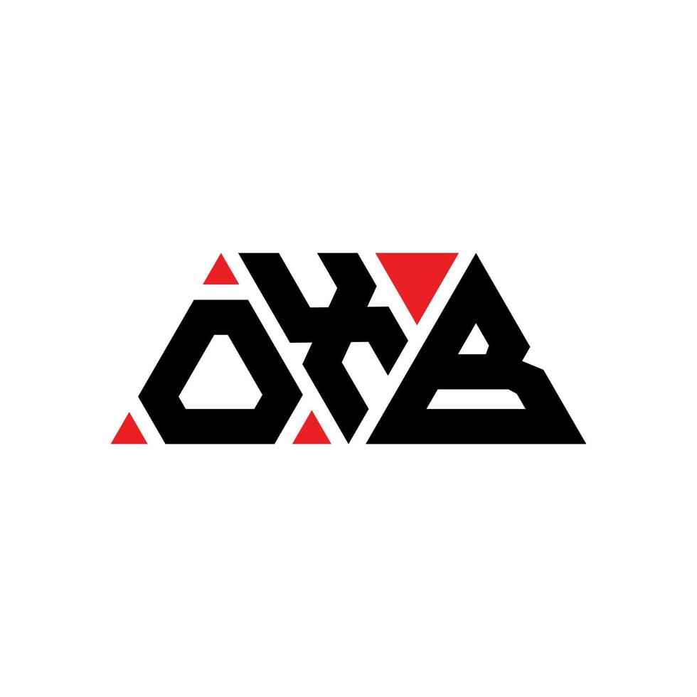 design del logo della lettera del triangolo oxb con forma triangolare. monogramma oxb triangolo logo design. modello di logo vettoriale triangolo oxb con colore rosso. logo triangolare oxb logo semplice, elegante e lussuoso. bue