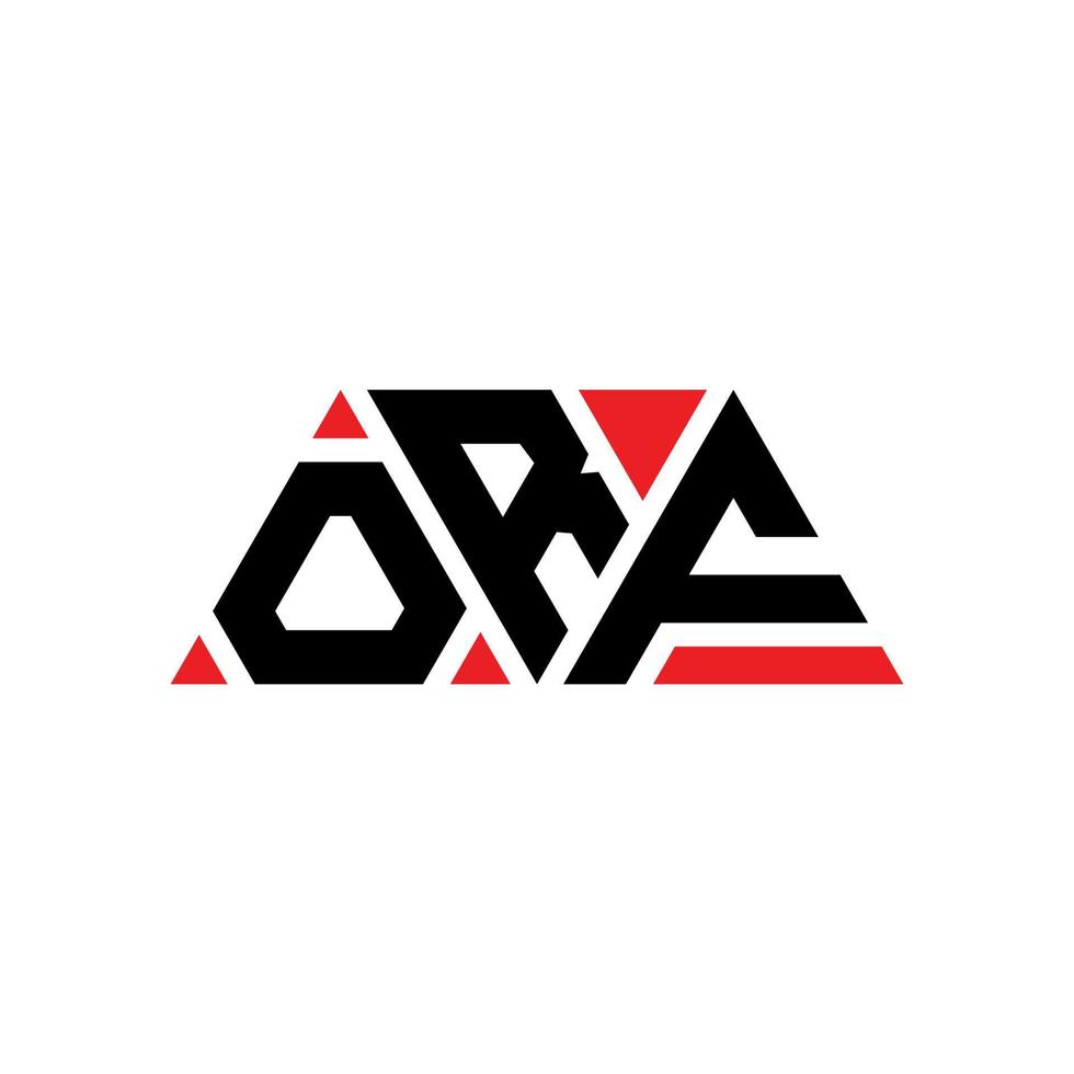 logo lettera triangolare orf con forma triangolare. monogramma orf triangolo logo design. modello di logo vettoriale triangolo orf con colore rosso. logo triangolare orf logo semplice, elegante e lussuoso. orf