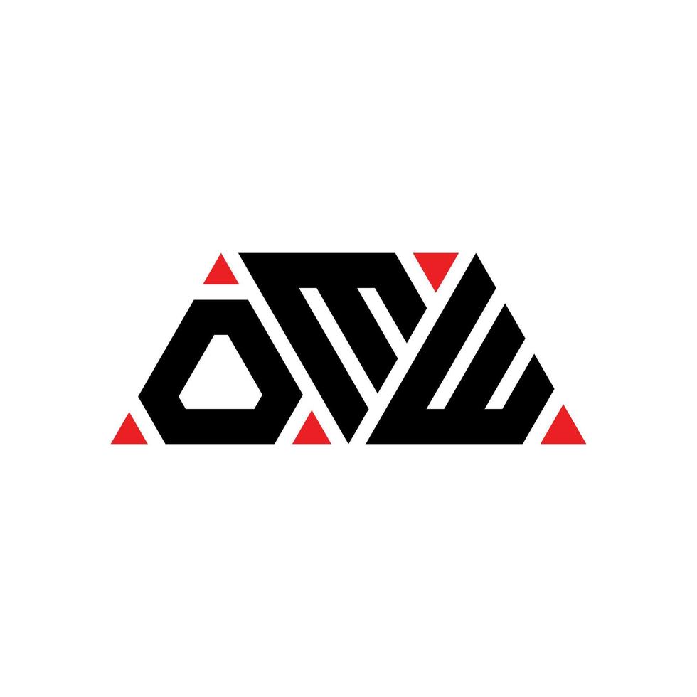 design del logo della lettera triangolare omw con forma triangolare. monogramma di design del logo del triangolo omw. modello di logo vettoriale triangolo omw con colore rosso. logo triangolare omw logo semplice, elegante e lussuoso. oh
