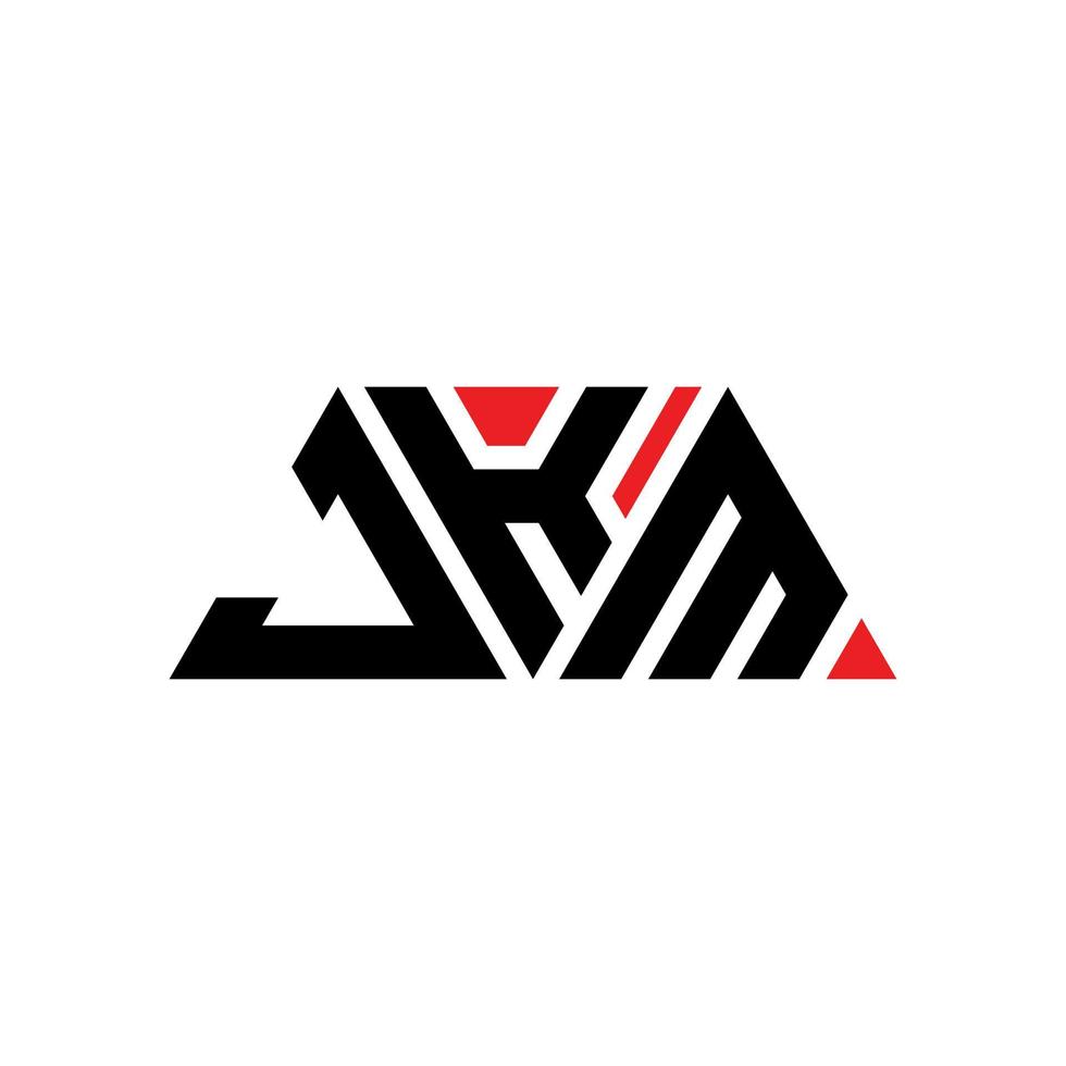 design del logo della lettera triangolo jkm con forma triangolare. monogramma di design del logo del triangolo jkm. modello di logo vettoriale triangolo jkm con colore rosso. logo triangolare jkm logo semplice, elegante e lussuoso. jkm