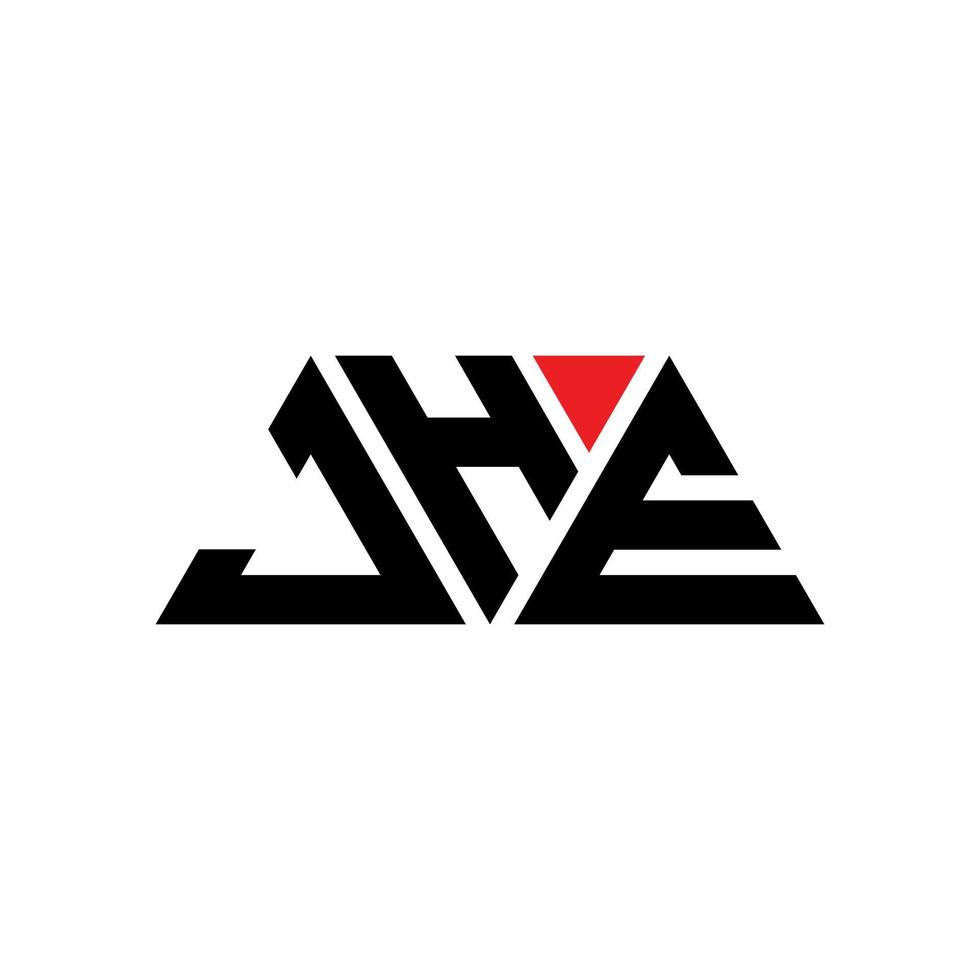 jhe design del logo della lettera triangolare con forma triangolare. jhe triangolo logo design monogramma. modello di logo vettoriale triangolo jhe con colore rosso. jhe logo triangolare logo semplice, elegante e lussuoso. jhe