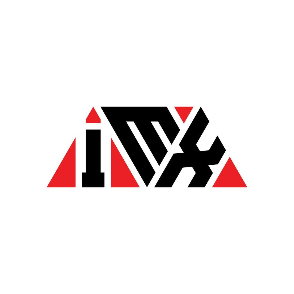design del logo della lettera triangolare imx con forma triangolare. monogramma di design del logo del triangolo imx. modello di logo vettoriale triangolo imx con colore rosso. imx logo triangolare logo semplice, elegante e lussuoso. imx