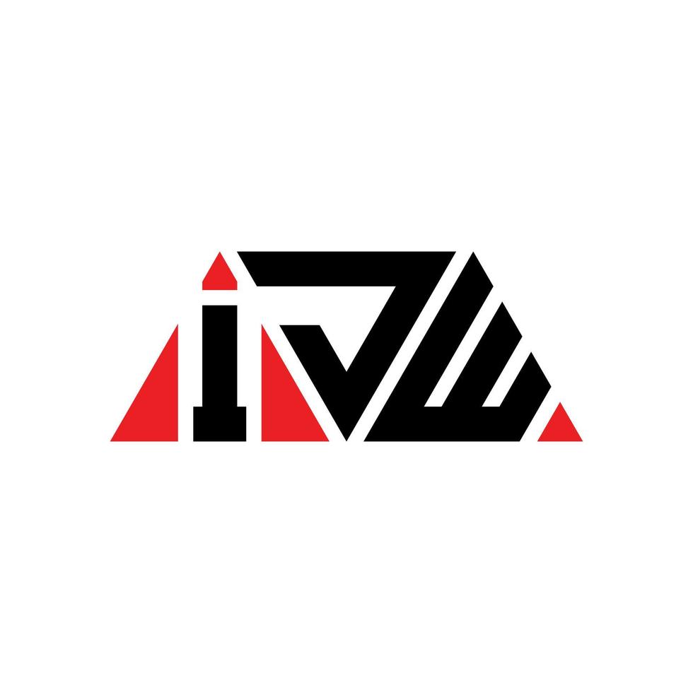 design del logo della lettera del triangolo ijw con forma triangolare. ijw triangolo logo design monogramma. modello di logo vettoriale triangolo ijw con colore rosso. ijw logo triangolare logo semplice, elegante e lussuoso. ijw