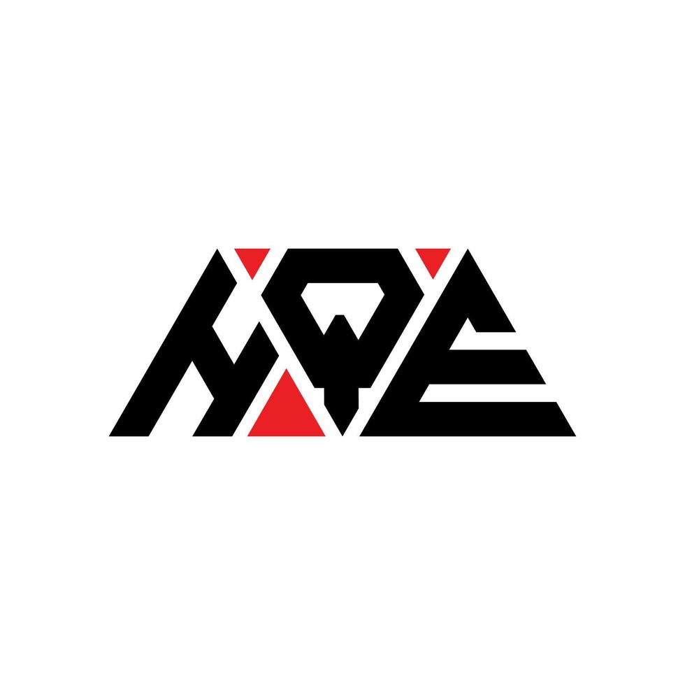 design del logo della lettera triangolare hqe con forma triangolare. monogramma di design del logo del triangolo hqe. modello di logo vettoriale triangolo hqe con colore rosso. logo triangolare hqe logo semplice, elegante e lussuoso. hqe