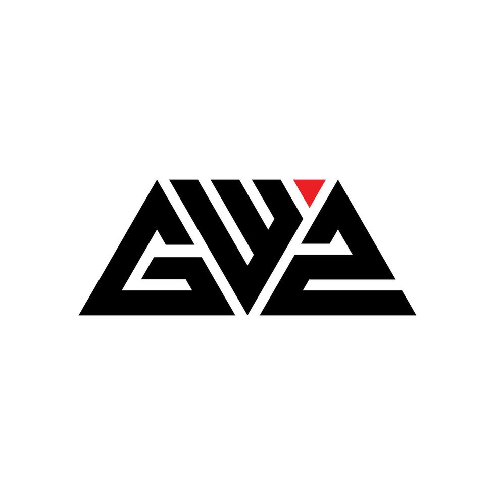 design del logo della lettera triangolare gwz con forma triangolare. gwz triangolo logo design monogramma. modello di logo vettoriale triangolo gwz con colore rosso. logo triangolare gwz logo semplice, elegante e lussuoso. gwz