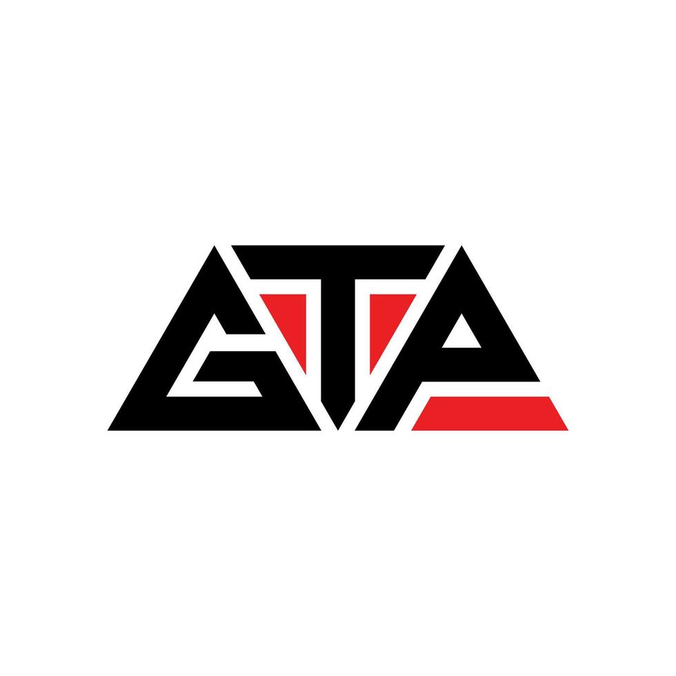 design del logo della lettera triangolo gtp con forma triangolare. gtp triangolo logo design monogramma. modello di logo vettoriale triangolo gtp con colore rosso. logo triangolare gtp logo semplice, elegante e lussuoso. gtp