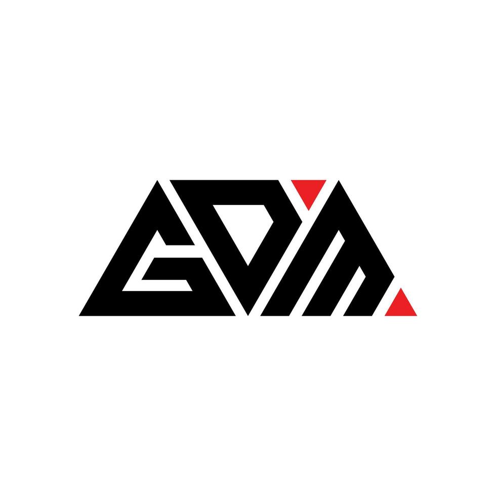 design del logo della lettera triangolare gdm con forma triangolare. gdm triangolo logo design monogramma. modello di logo vettoriale triangolo gdm con colore rosso. logo triangolare gdm logo semplice, elegante e lussuoso. gdm
