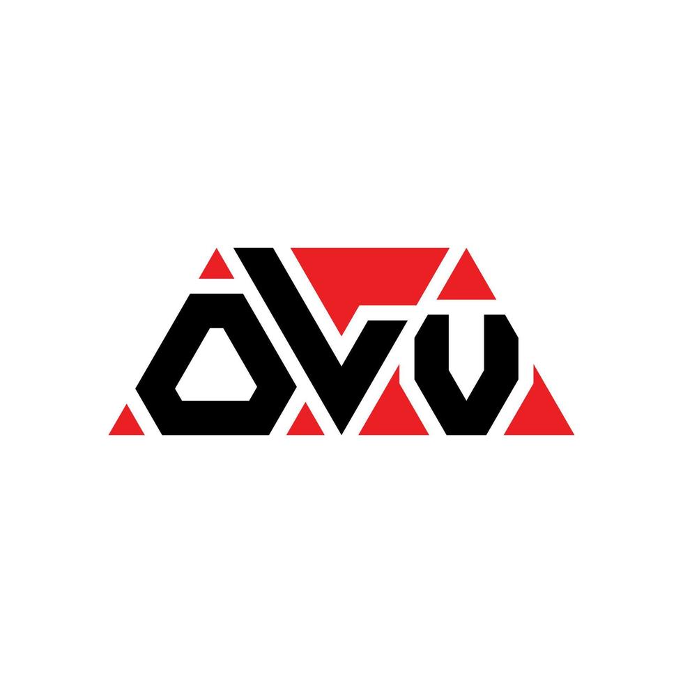 design del logo della lettera del triangolo olv con forma triangolare. monogramma di design del logo del triangolo olv. modello di logo vettoriale triangolo olv con colore rosso. logo triangolare olv logo semplice, elegante e lussuoso. olv