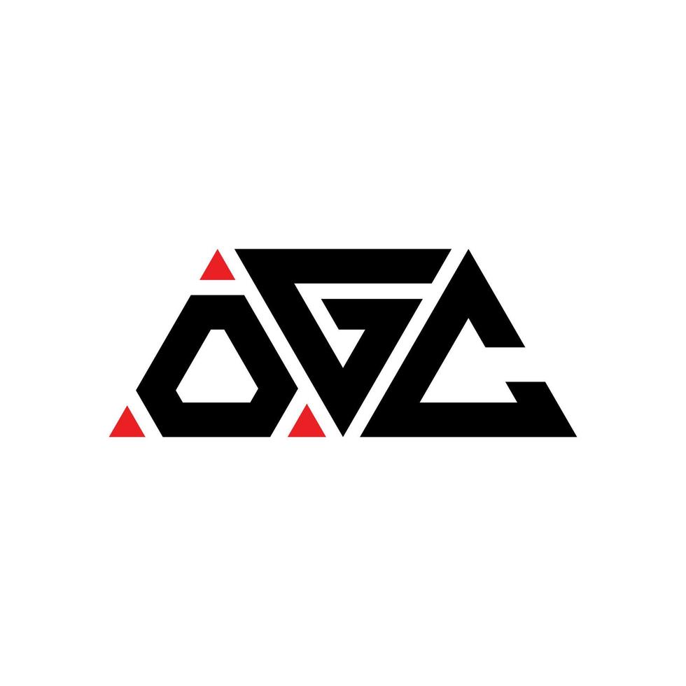 design del logo della lettera del triangolo ogc con forma triangolare. monogramma di design del logo del triangolo ogc. modello di logo vettoriale triangolo ogc con colore rosso. logo triangolare ogc logo semplice, elegante e lussuoso. ogc