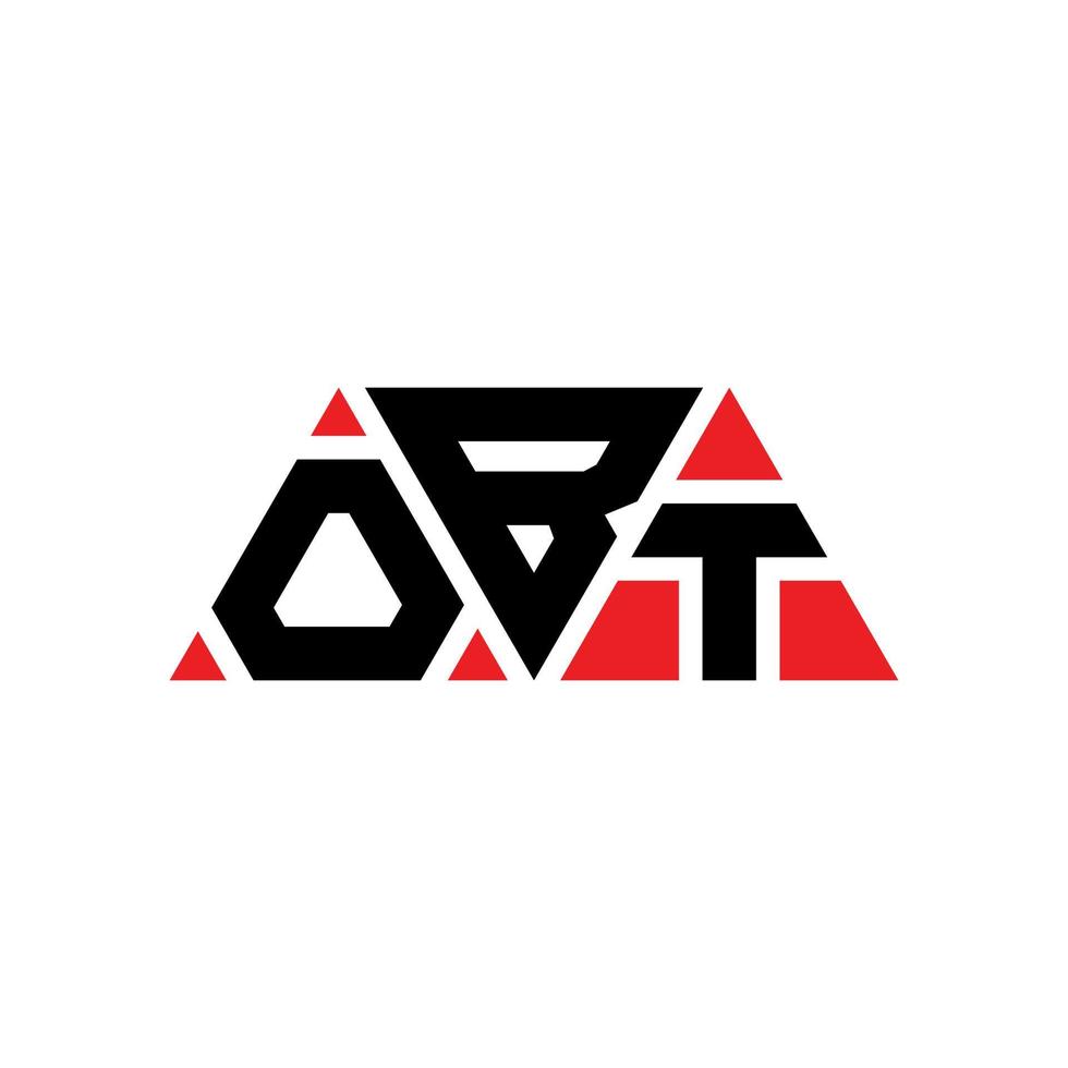 design del logo della lettera triangolo obt con forma triangolare. monogramma di progettazione logo triangolo obt. modello di logo vettoriale triangolo obt con colore rosso. obt logo triangolare logo semplice, elegante e lussuoso. ott