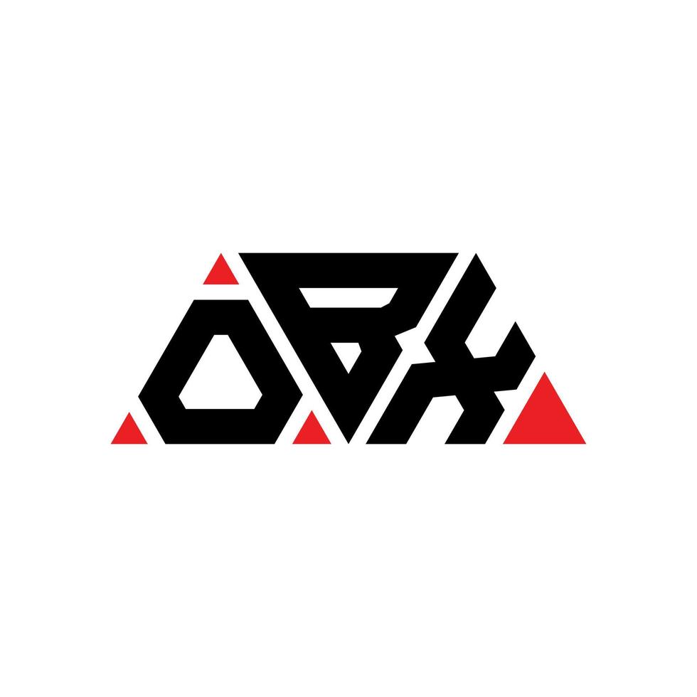 design del logo della lettera triangolo obx con forma triangolare. monogramma di progettazione logo triangolo obx. modello di logo vettoriale triangolo obx con colore rosso. obx logo triangolare logo semplice, elegante e lussuoso. obx