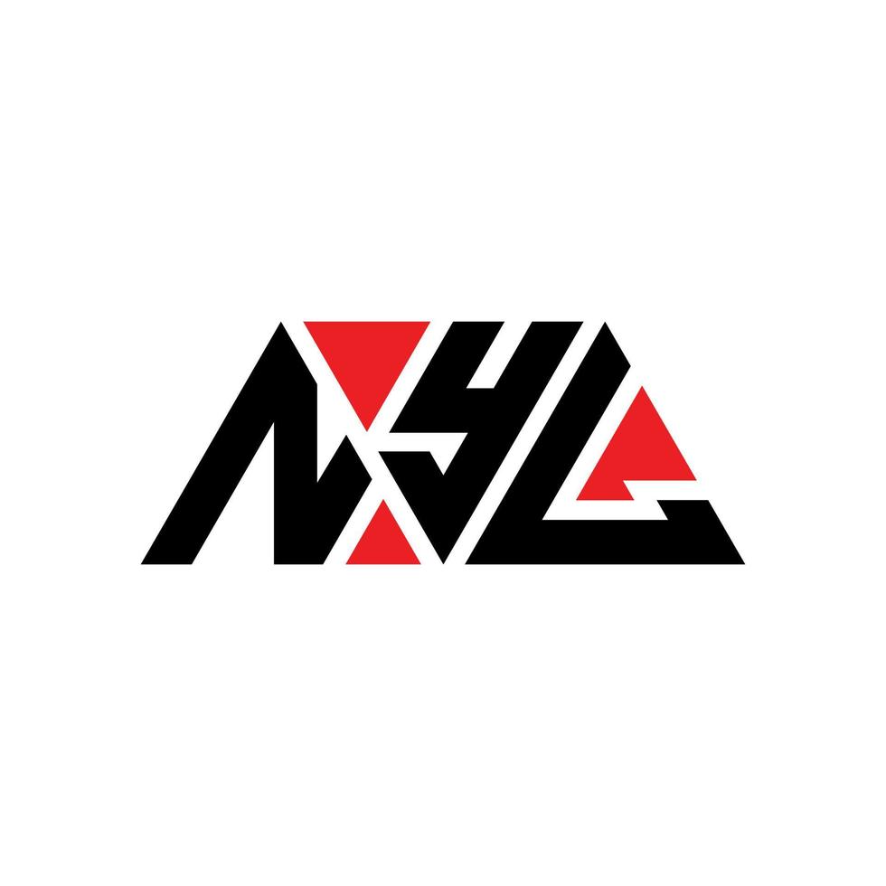 design del logo della lettera triangolo nyl con forma triangolare. monogramma di design del logo del triangolo di nyl. modello di logo vettoriale triangolo nyl con colore rosso. logo triangolare nyl logo semplice, elegante e lussuoso. nil