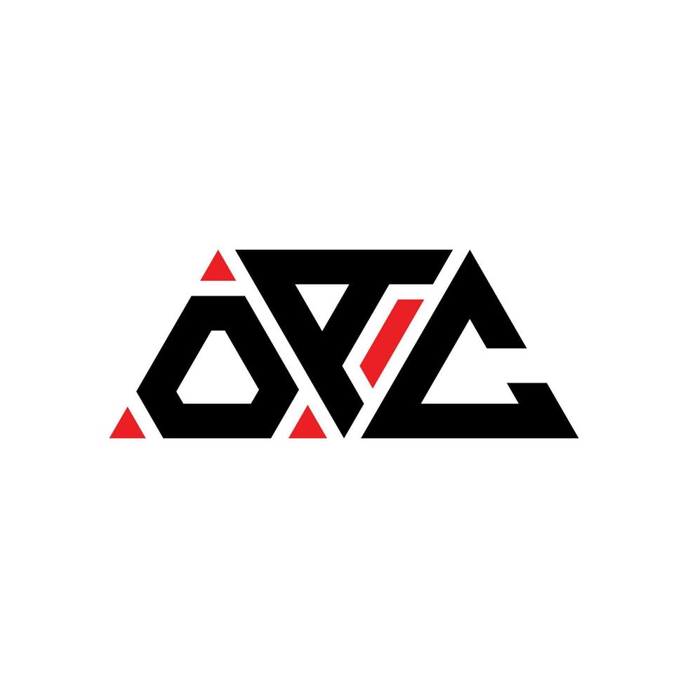 design del logo della lettera del triangolo oac con forma triangolare. monogramma di design con logo triangolo oac. modello di logo vettoriale triangolo oac con colore rosso. logo triangolare oac logo semplice, elegante e lussuoso. oac