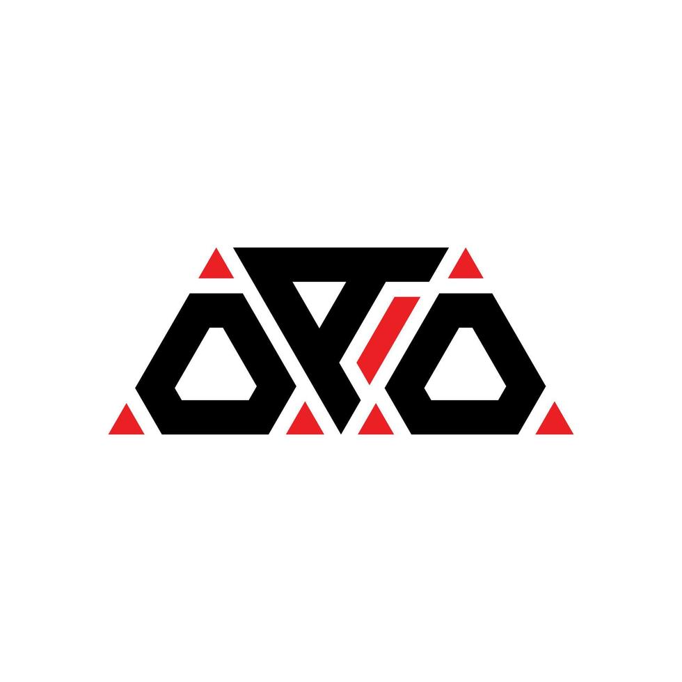 design del logo della lettera del triangolo oao con forma triangolare. oao triangolo logo design monogramma. modello di logo vettoriale triangolo oao con colore rosso. oao logo triangolare logo semplice, elegante e lussuoso. oao