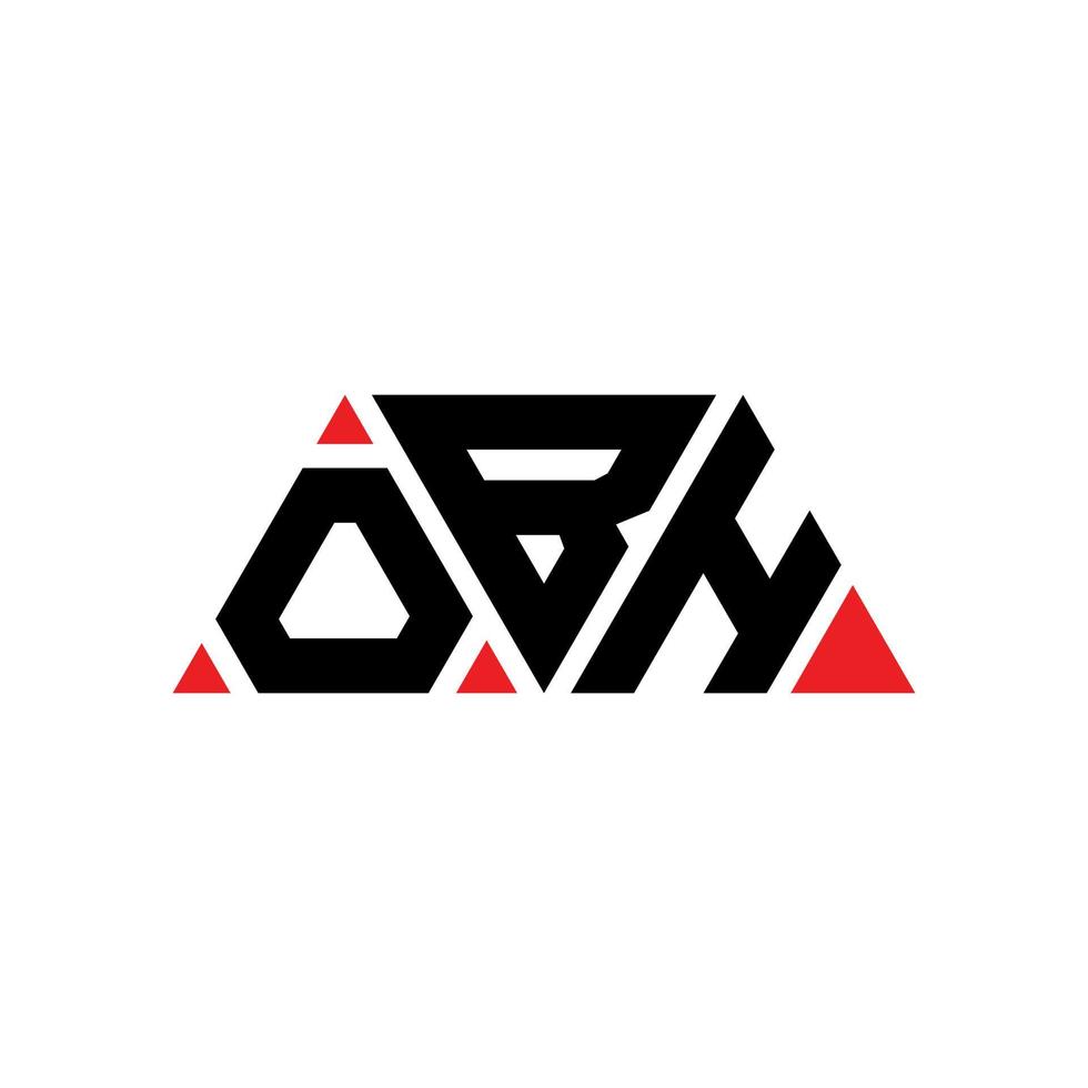 design del logo della lettera del triangolo obh con forma triangolare. monogramma di design del logo del triangolo obh. modello di logo vettoriale triangolo obh con colore rosso. obh logo triangolare logo semplice, elegante e lussuoso. oh